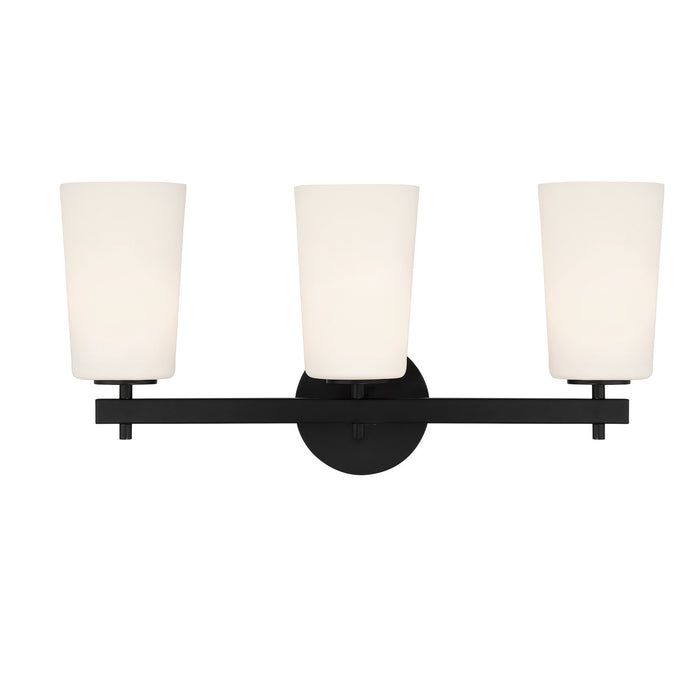Crystorama COL-103-BK Three Light Wall Sconce, Black