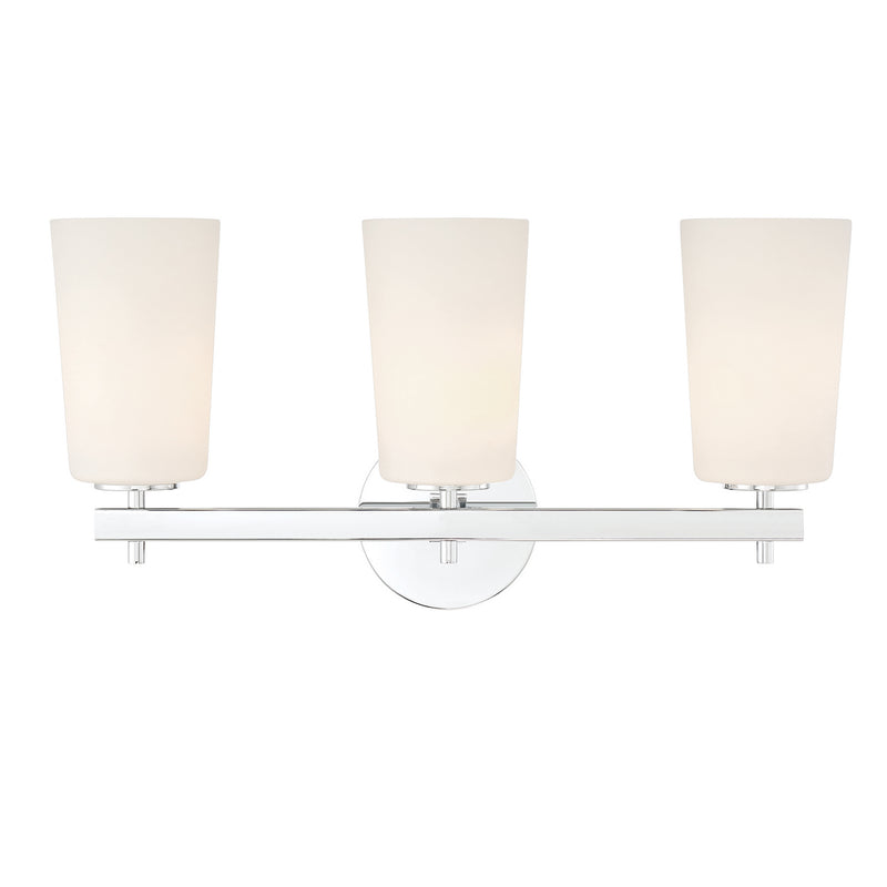 Crystorama COL-103-CH Three Light Wall Sconce, Polished Chrome