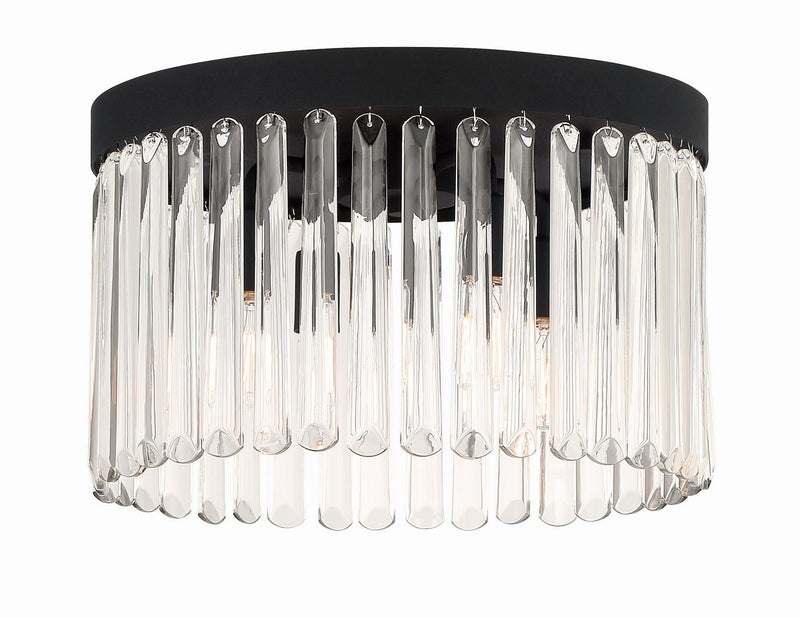 Crystorama EMO-5400-BF Four Light Flush Mount, Black Forged
