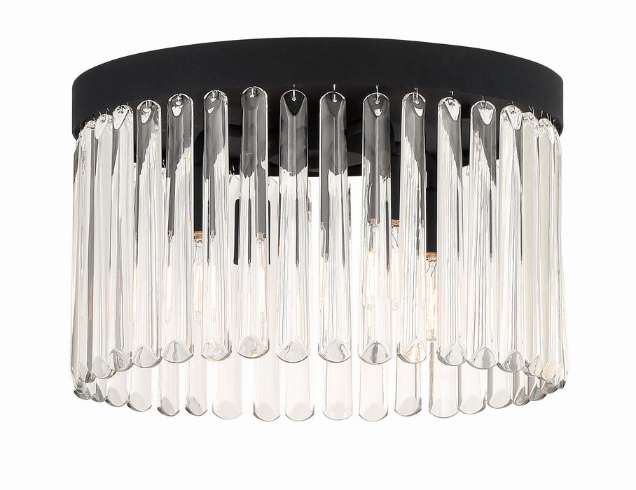 Crystorama EMO-5400-BF Four Light Flush Mount, Black Forged