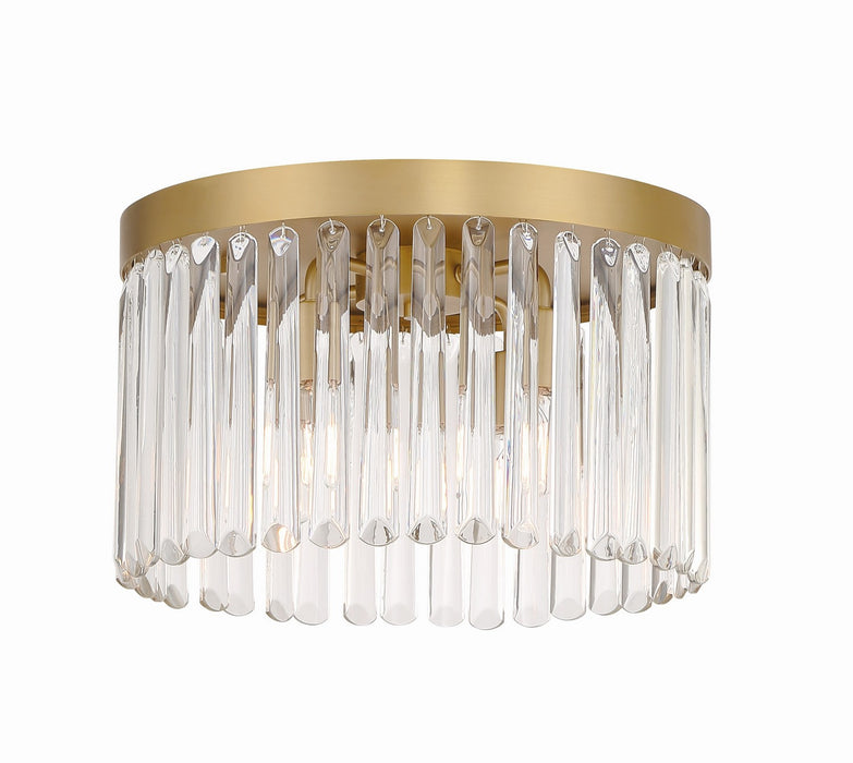 Crystorama EMO-5400-MG Four Light Flush Mount, Modern Gold