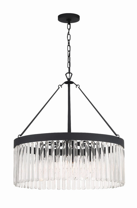 Crystorama EMO-5406-BF Eight Light Chandelier, Black Forged