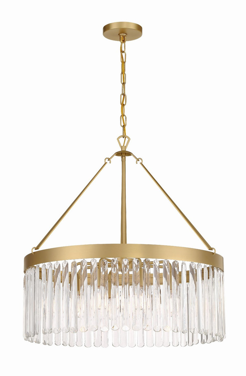 Crystorama EMO-5406-MG Eight Light Chandelier, Modern Gold
