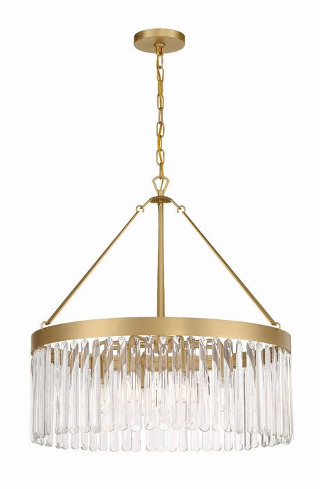 Crystorama EMO-5406-MG Eight Light Chandelier, Modern Gold