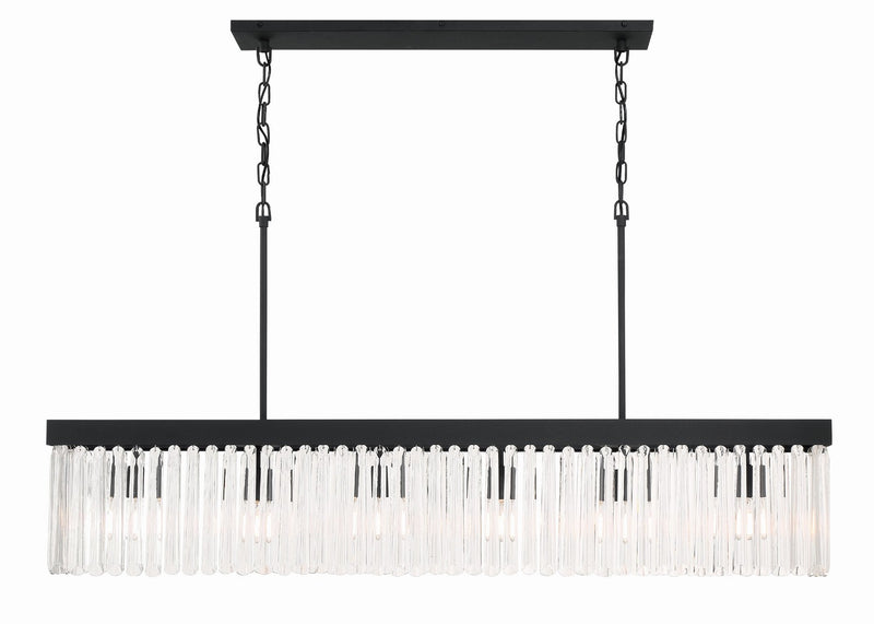 Crystorama EMO-5407-BF Six Light Chandelier, Black Forged
