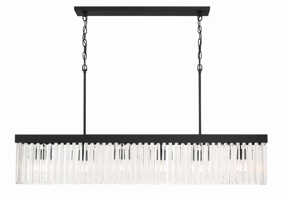 Crystorama EMO-5407-BF Six Light Chandelier, Black Forged