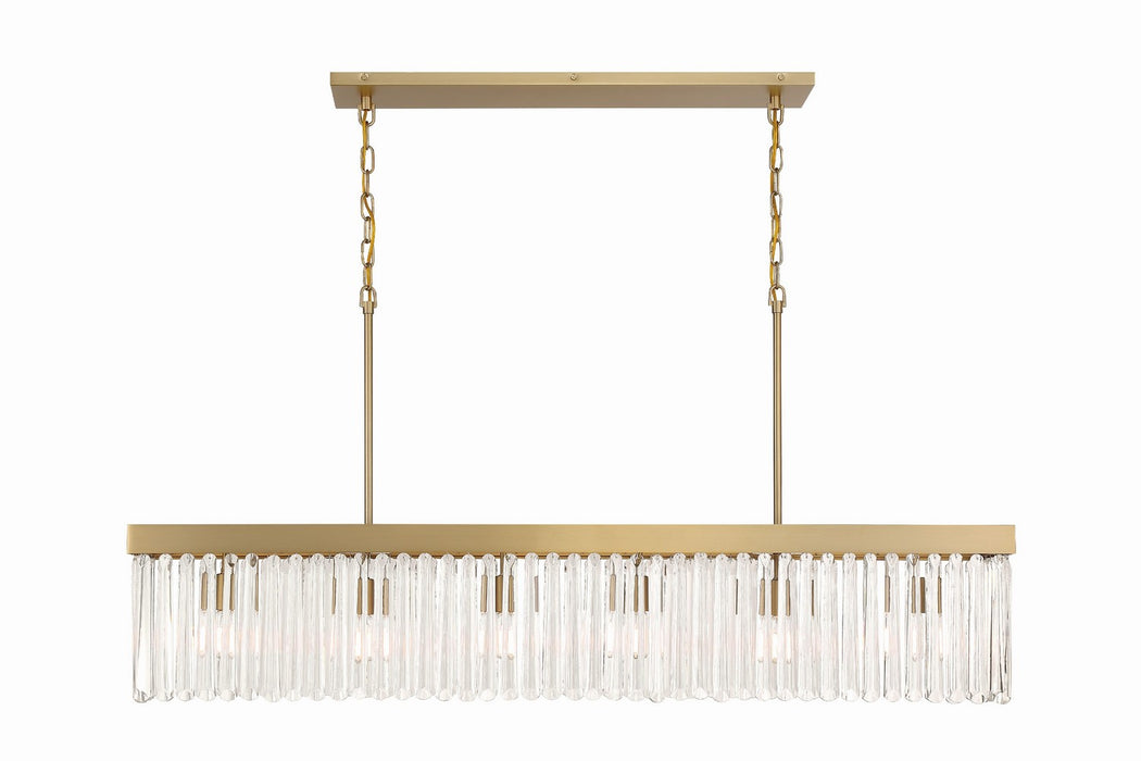 Crystorama EMO-5407-MG Six Light Chandelier, Modern Gold