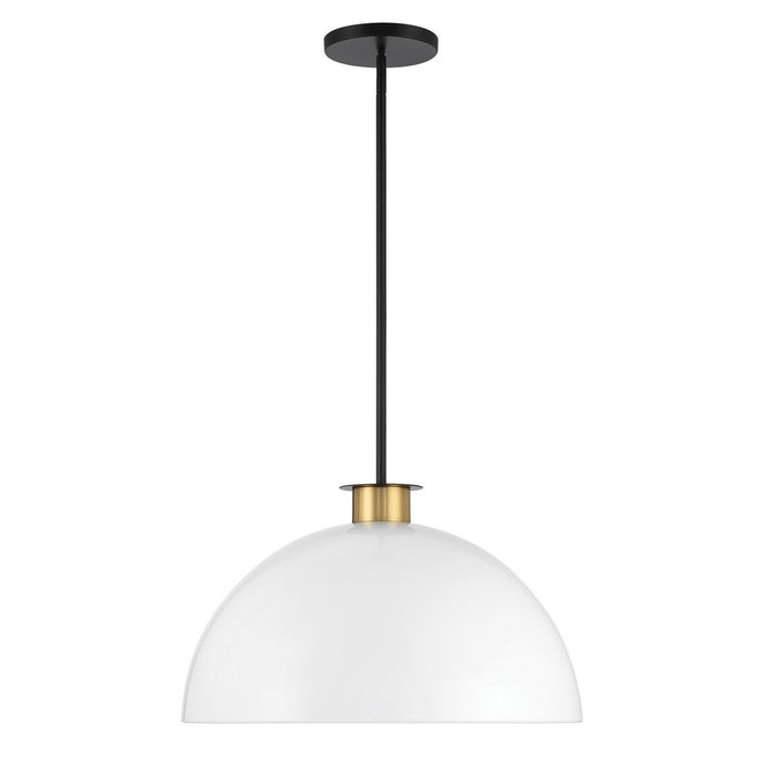 Crystorama GIG-815-BK-AG One Light Pendant, Black + Aged Brass