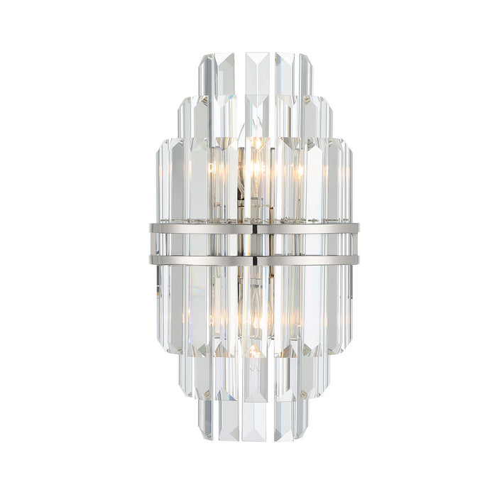 Crystorama HAY-1402-PN Two Light Wall Sconce, Polished Nickel