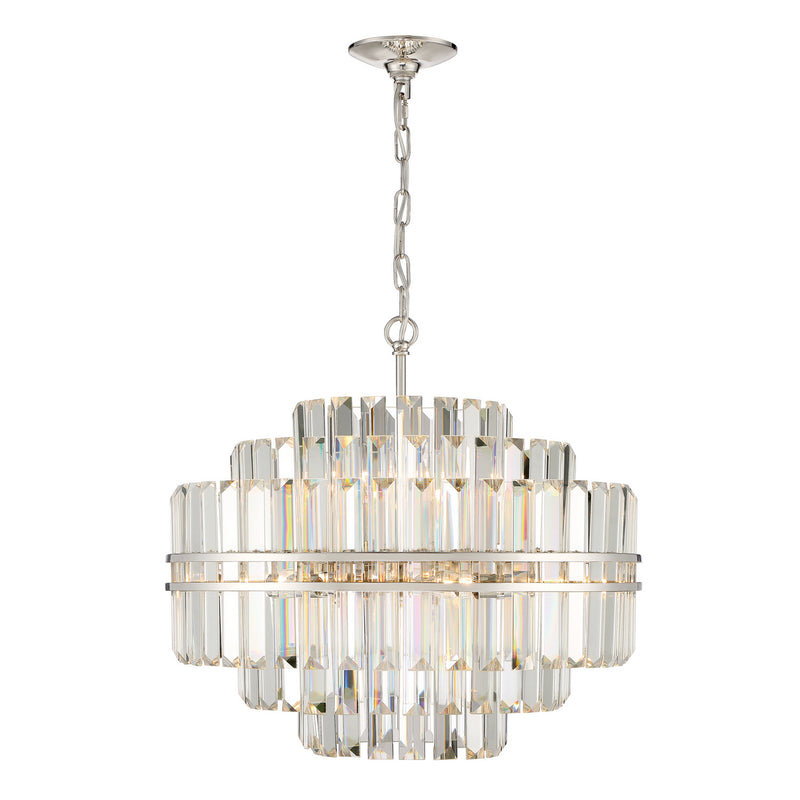 Crystorama HAY-1405-PN 12 Light Chandelier, Polished Nickel