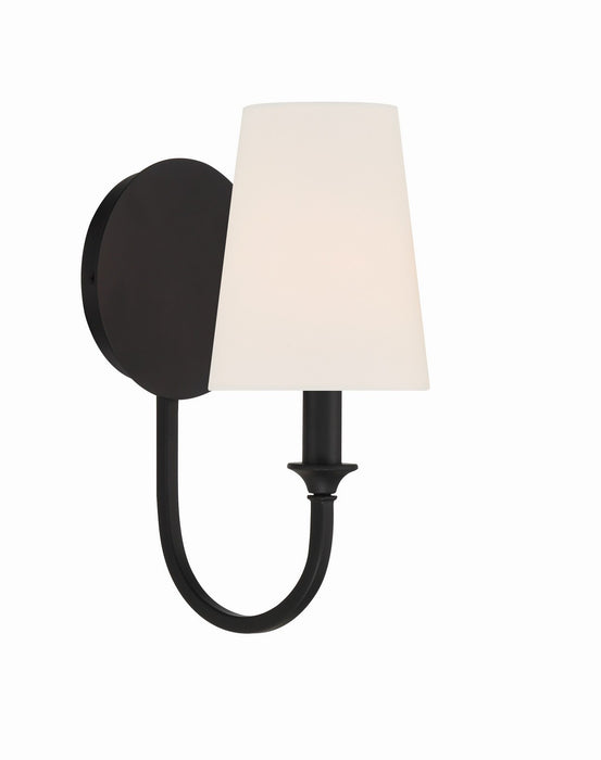Crystorama PAY-921-BF One Light Wall Sconce, Black Forged