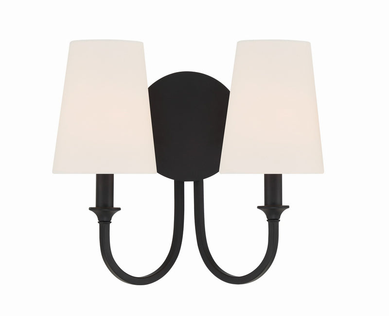 Crystorama PAY-922-BF Two Light Wall Sconce, Black Forged
