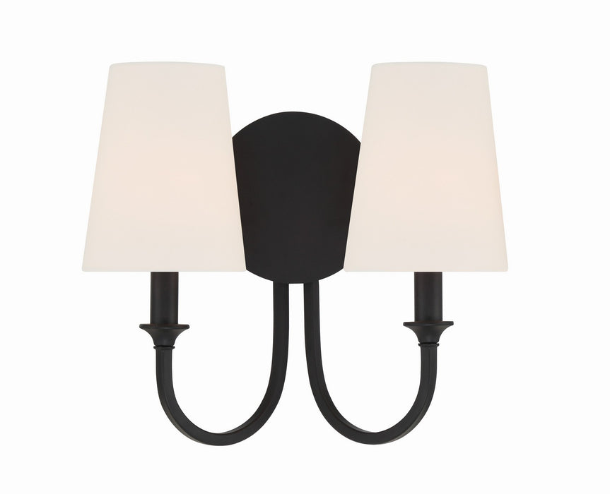 Crystorama PAY-922-BF Two Light Wall Sconce, Black Forged