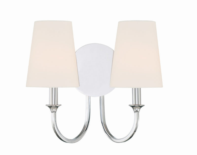 Crystorama PAY-922-CH Two Light Wall Sconce, Polished Chrome