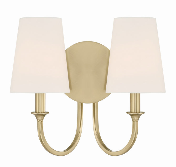 Crystorama PAY-922-VG Two Light Wall Sconce, Vibrant Gold