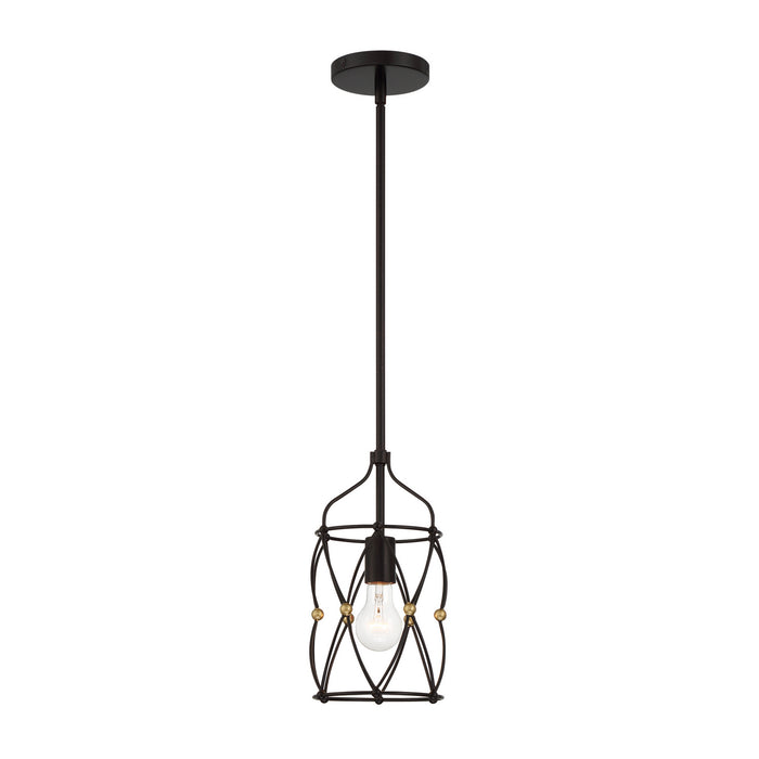 Crystorama ZUC-A9031-EB-GA One Light Pendant, English Bronze + Antique Gold