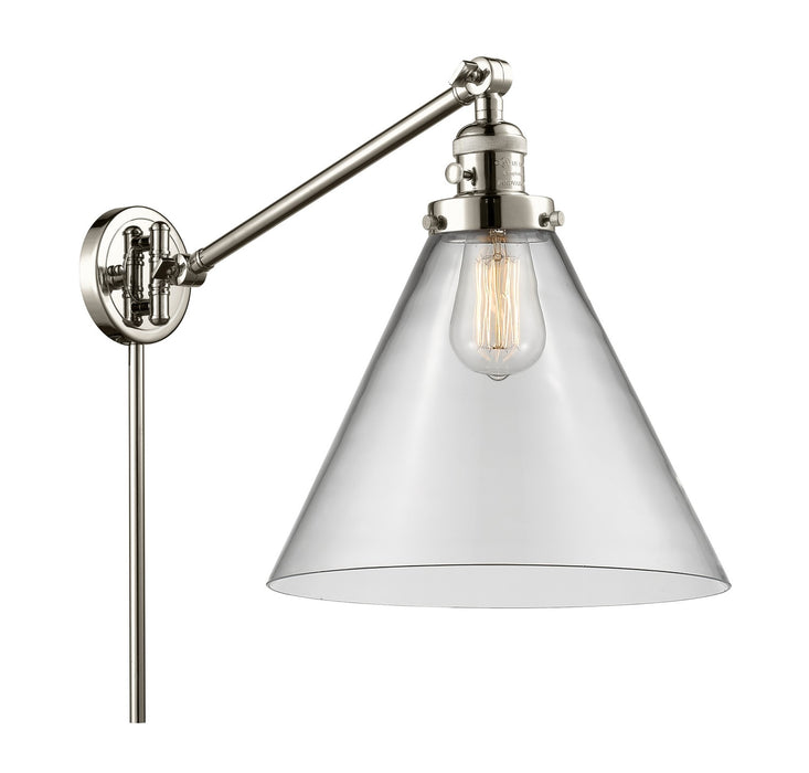 Innovations 237-PN-G42-L One Light Swing Arm Lamp, Polished Nickel