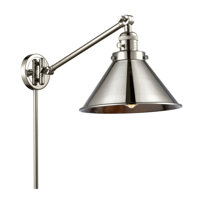 Innovations 237-PN-M10-PN One Light Swing Arm Lamp, Polished Nickel