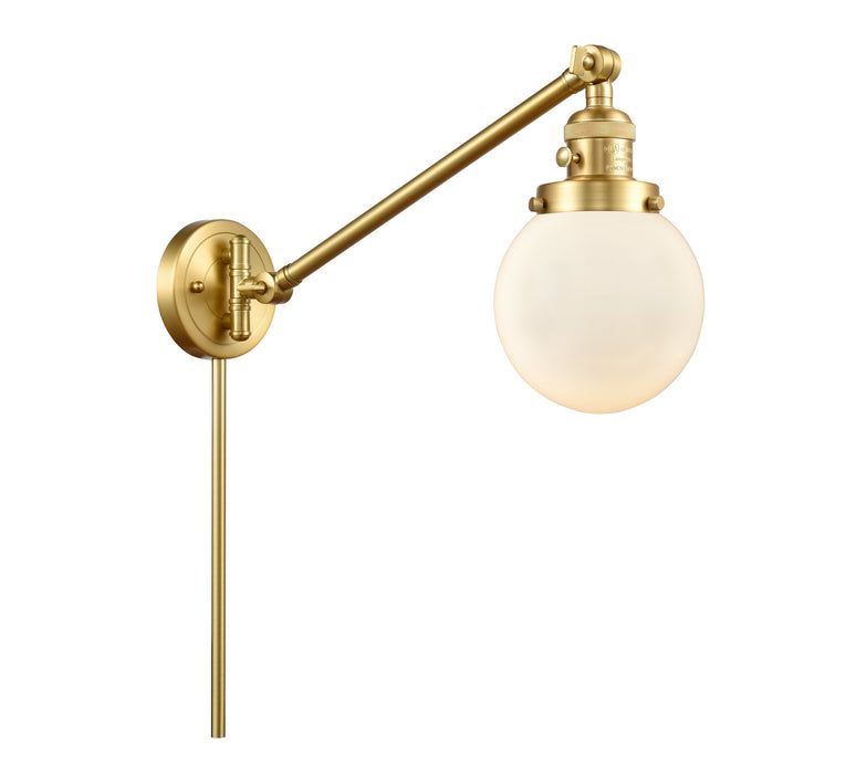 Innovations 237-SG-G201-6 One Light Swing Arm Lamp, Satin Gold
