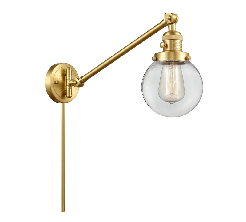 Innovations 237-SG-G202-6 One Light Swing Arm Lamp, Satin Gold