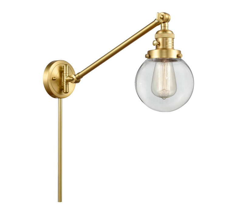 Innovations 237-SG-G202-6 One Light Swing Arm Lamp, Satin Gold