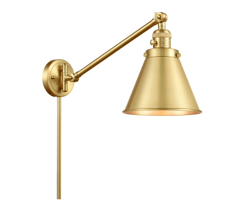 Innovations 237-SG-M13-SG One Light Swing Arm Lamp, Satin Gold