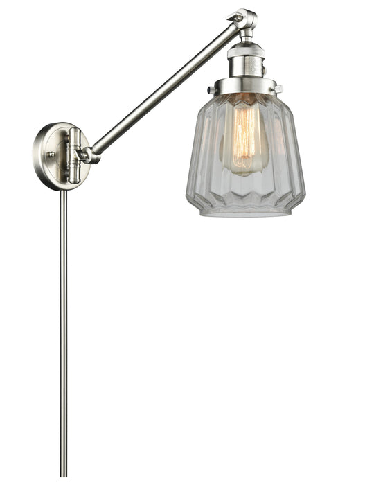 Innovations 237-SN-G142 One Light Swing Arm Lamp, Brushed Satin Nickel