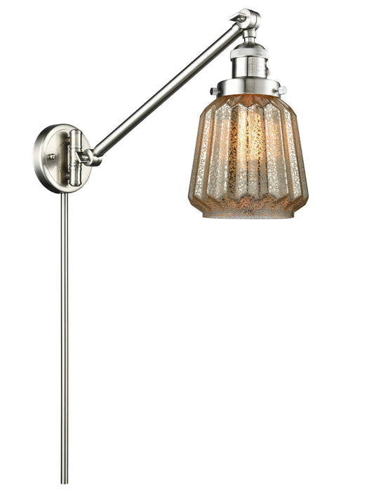 Innovations 237-SN-G146 One Light Swing Arm Lamp, Brushed Satin Nickel