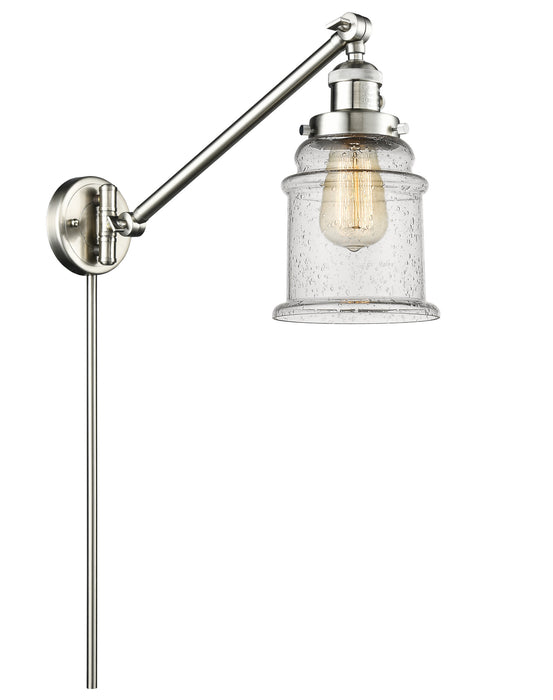 Innovations 237-SN-G184 One Light Swing Arm Lamp, Brushed Satin Nickel