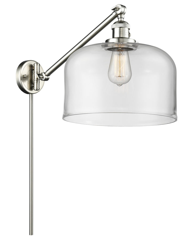 Innovations 237-SN-G72-L One Light Swing Arm Lamp, Brushed Satin Nickel