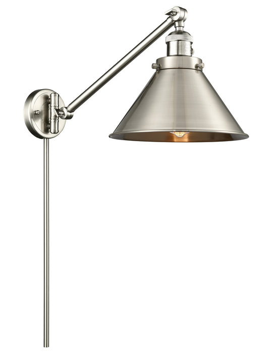 Innovations 237-SN-M10-SN One Light Swing Arm Lamp, Brushed Satin Nickel