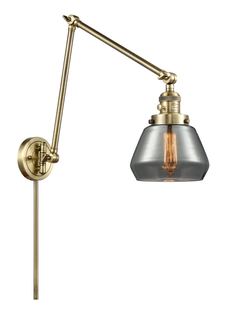 Innovations 238-AB-G173 One Light Swing Arm Lamp, Antique Brass