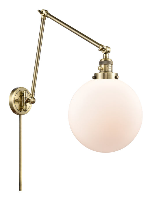 Innovations 238-AB-G201-10 One Light Swing Arm Lamp, Antique Brass