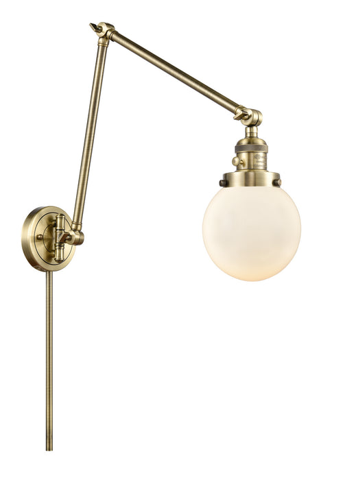 Innovations 238-AB-G201-6 One Light Swing Arm Lamp, Antique Brass