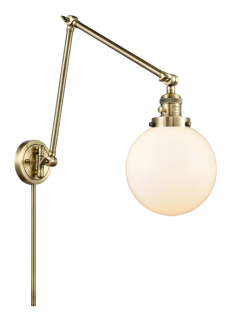 Innovations 238-AB-G201-8-LED LED Swing Arm Lamp, Antique Brass