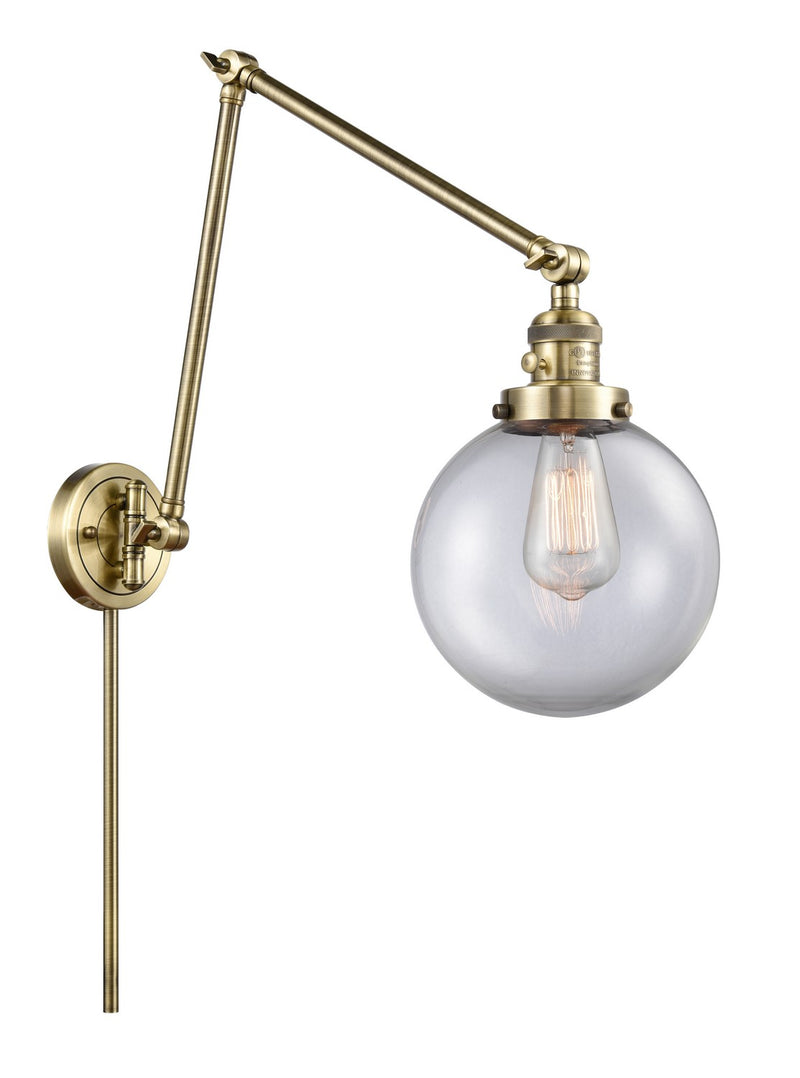 Innovations 238-AB-G202-8-LED LED Swing Arm Lamp, Antique Brass