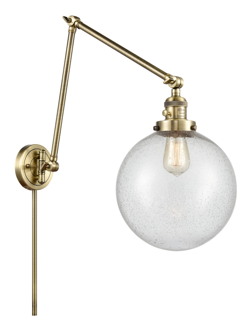 Innovations 238-AB-G204-10 One Light Swing Arm Lamp, Antique Brass