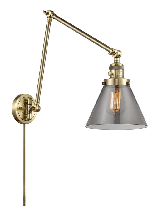 Innovations 238-AB-G43 One Light Swing Arm Lamp, Antique Brass