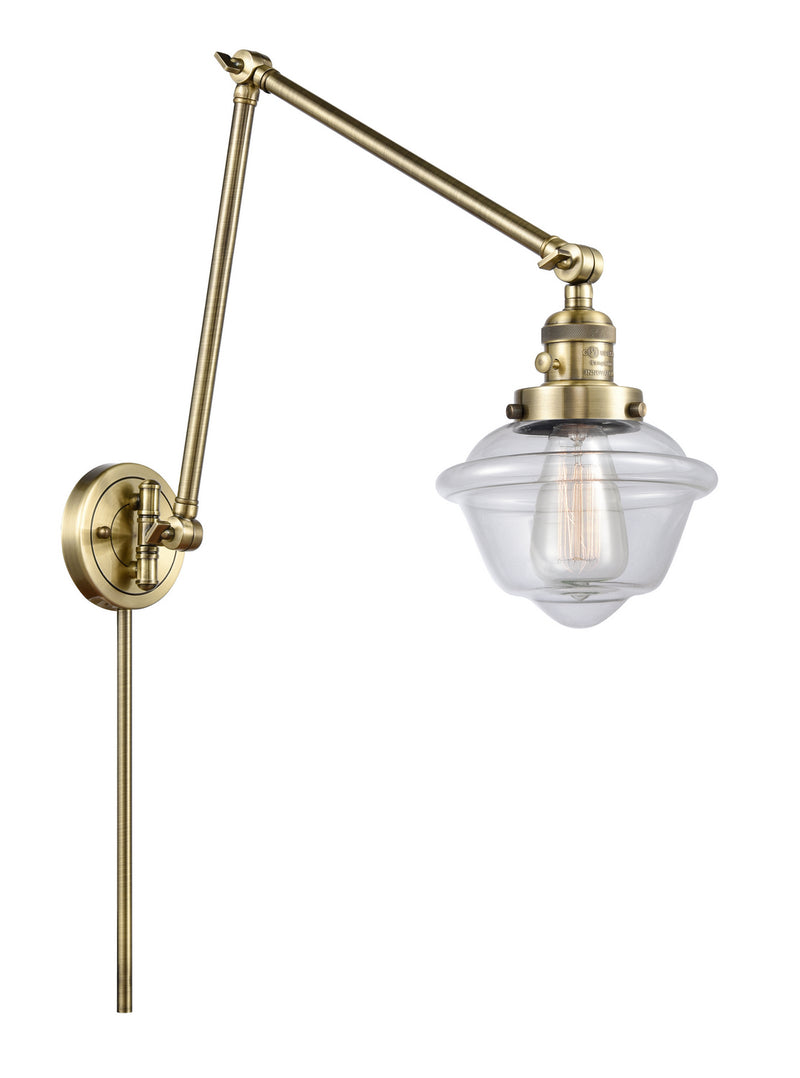 Innovations 238-AB-G532 One Light Swing Arm Lamp, Antique Brass