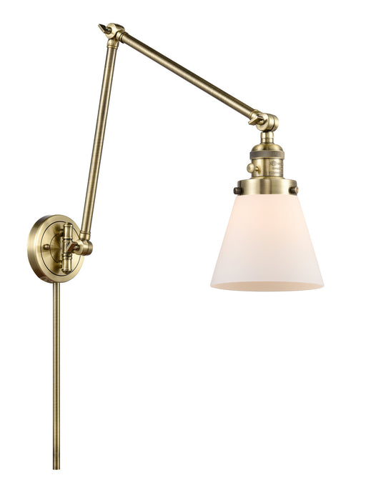 Innovations 238-AB-G61 One Light Swing Arm Lamp, Antique Brass