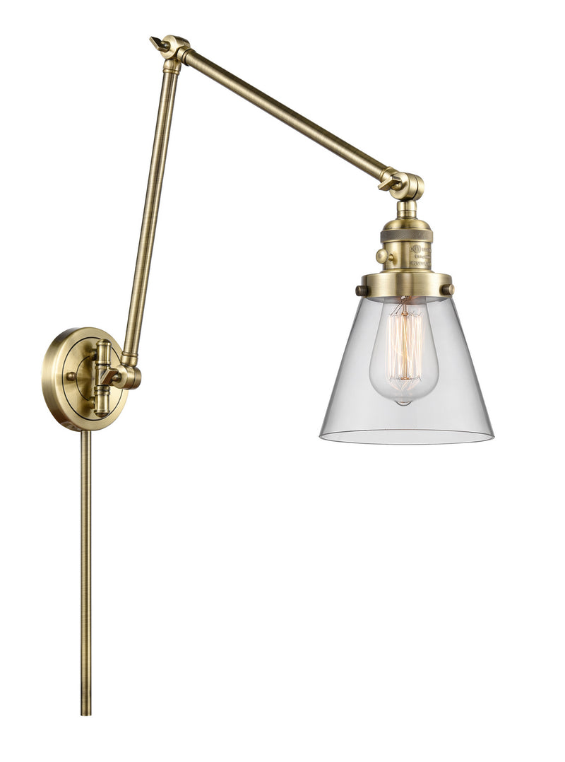 Innovations 238-AB-G62 One Light Swing Arm Lamp, Antique Brass