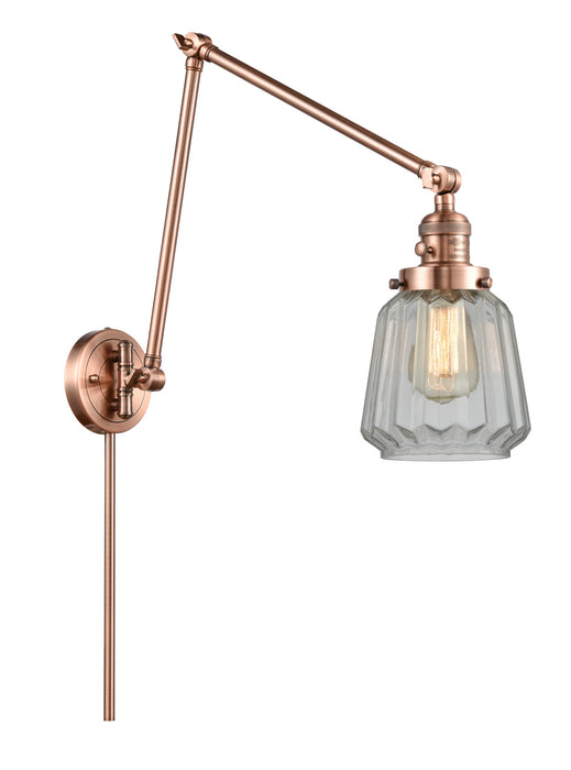 Innovations 238-AC-G142 One Light Swing Arm Lamp, Antique Copper