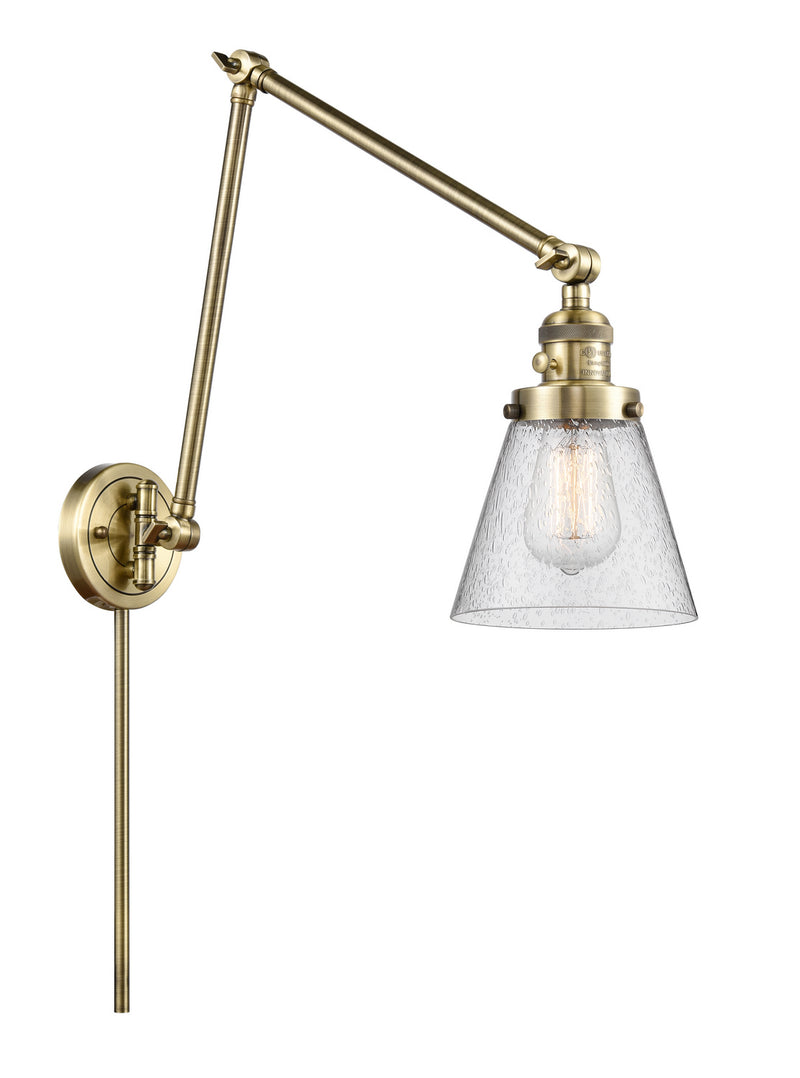 Innovations 238-AB-G64 One Light Swing Arm Lamp, Antique Brass