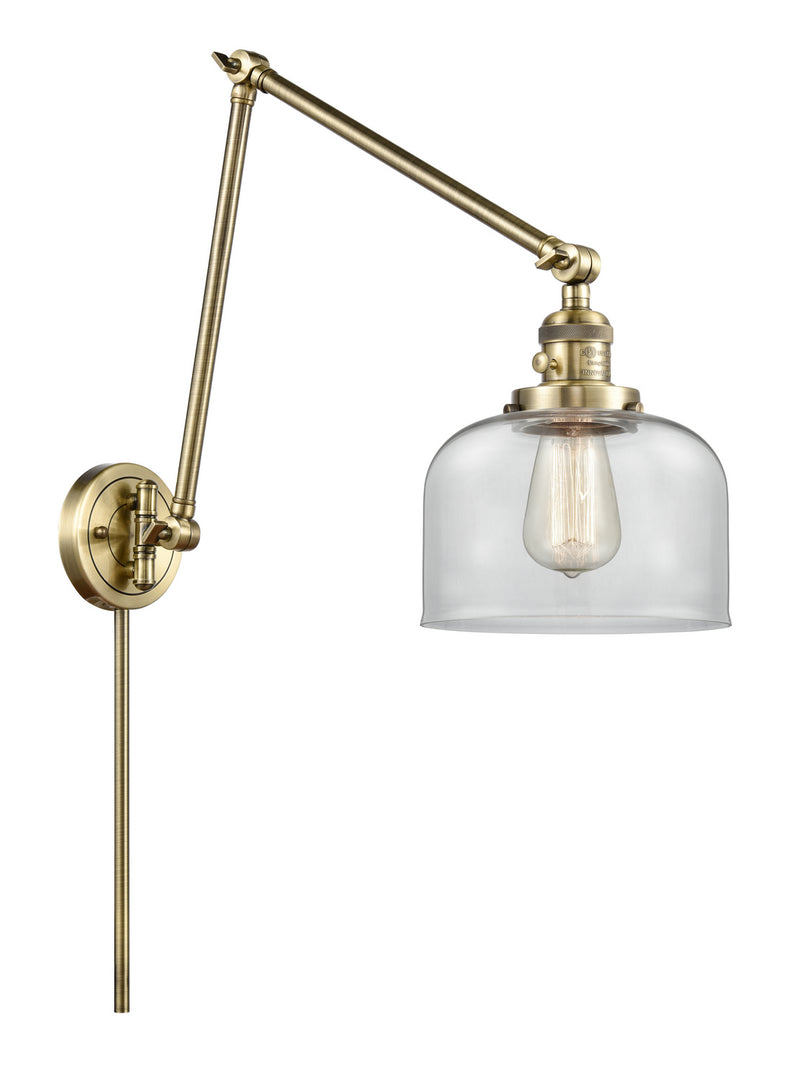 Innovations 238-AB-G72 One Light Swing Arm Lamp, Antique Brass
