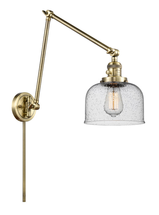 Innovations 238-AB-G74 One Light Swing Arm Lamp, Antique Brass