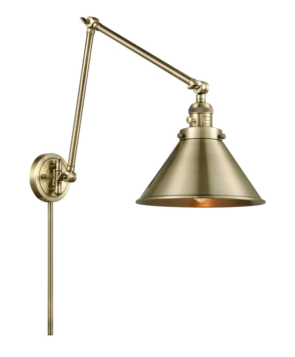 Innovations 238-AB-M10-AB One Light Swing Arm Lamp, Antique Brass