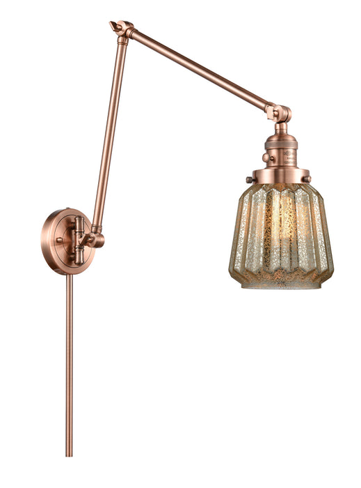 Innovations 238-AC-G146 One Light Swing Arm Lamp, Antique Copper