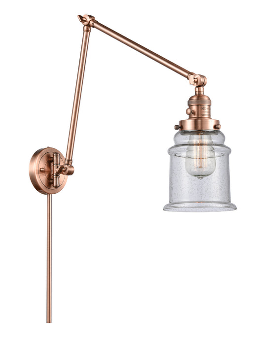 Innovations 238-AC-G184 One Light Swing Arm Lamp, Antique Copper