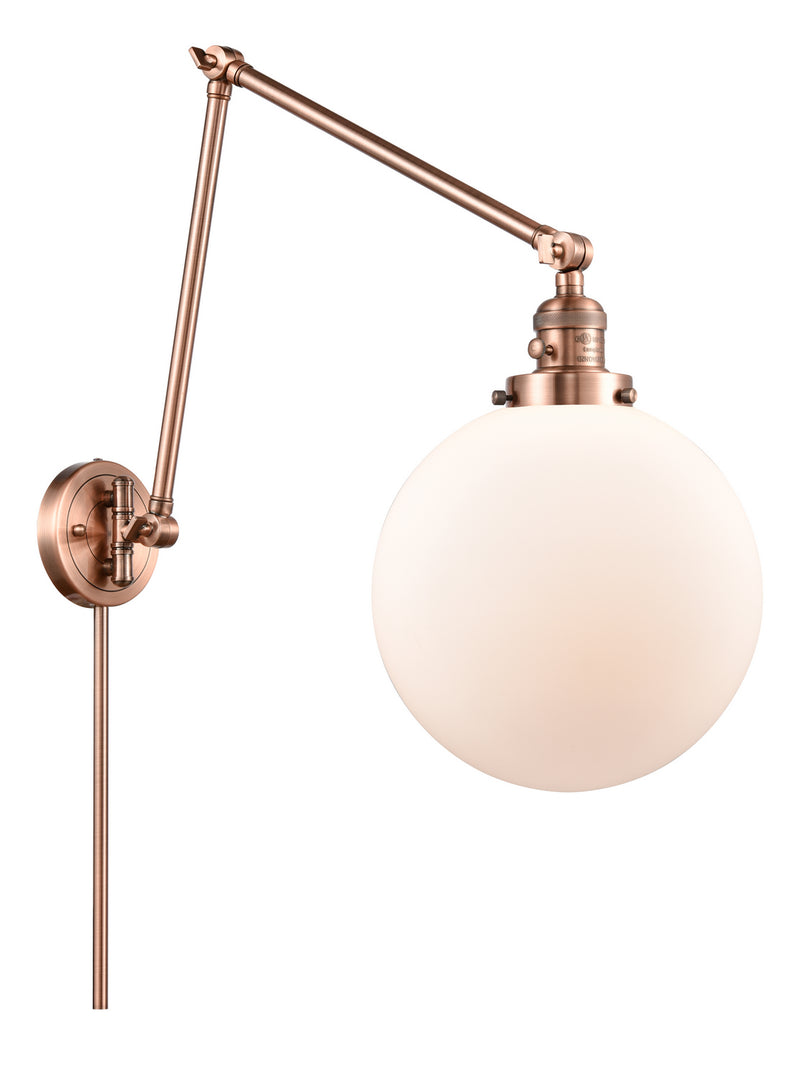 Innovations 238-AC-G201-10 One Light Swing Arm Lamp, Antique Copper