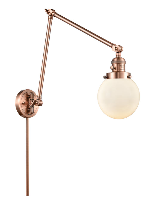 Innovations 238-AC-G201-6 One Light Swing Arm Lamp, Antique Copper
